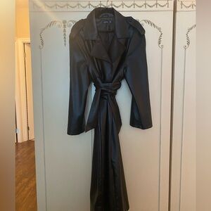 Boohoo Black Faux Leather Coat